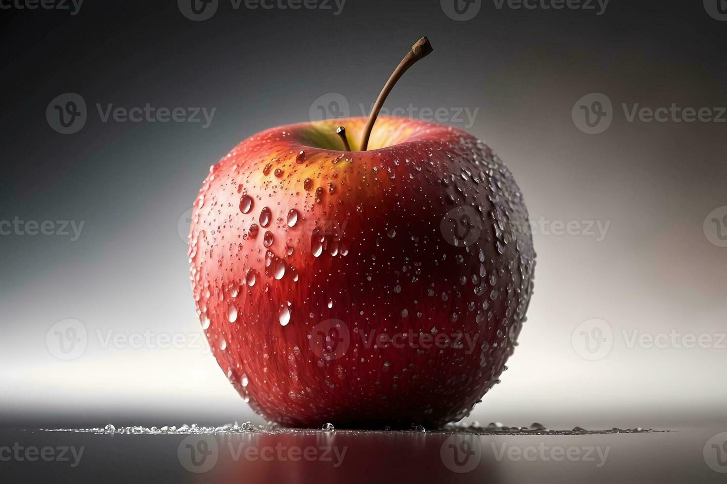 Red fresh apple, isolated photo