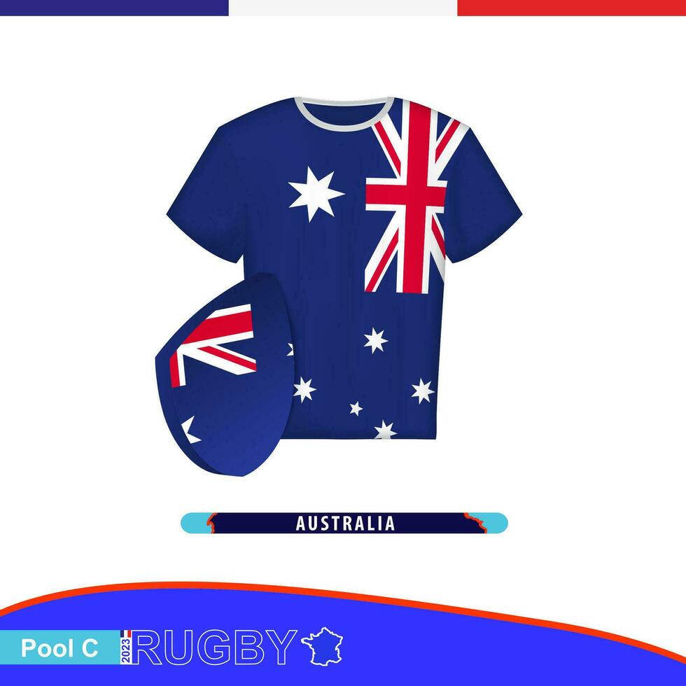 rugby jersey de Australia nacional equipo con bandera. vector