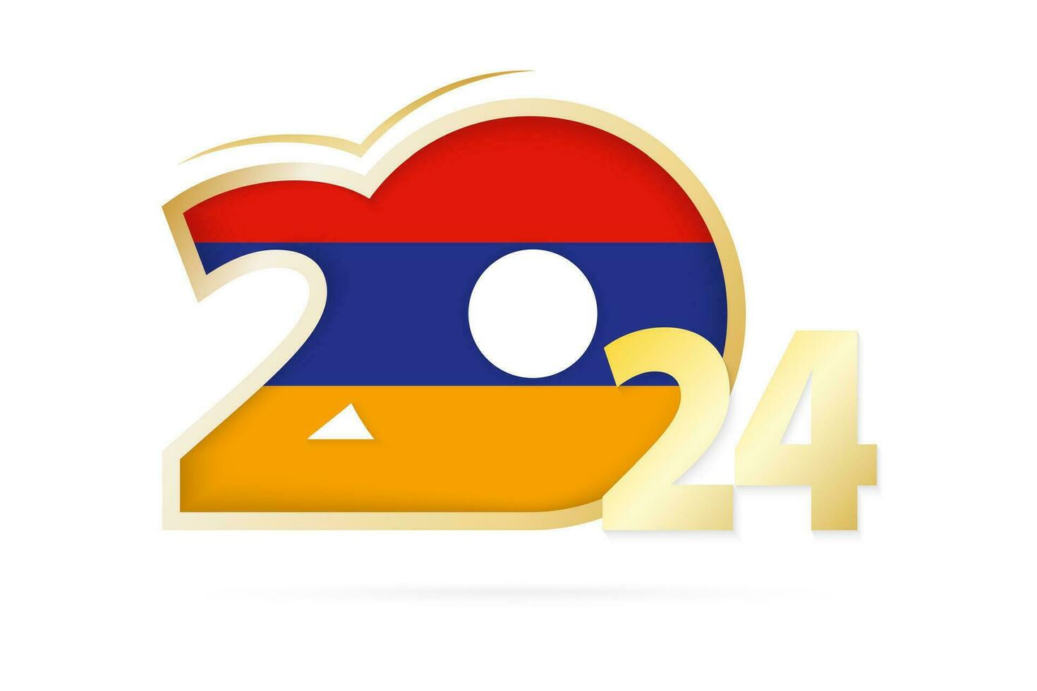 Year 2024 with Armenia Flag pattern. vector