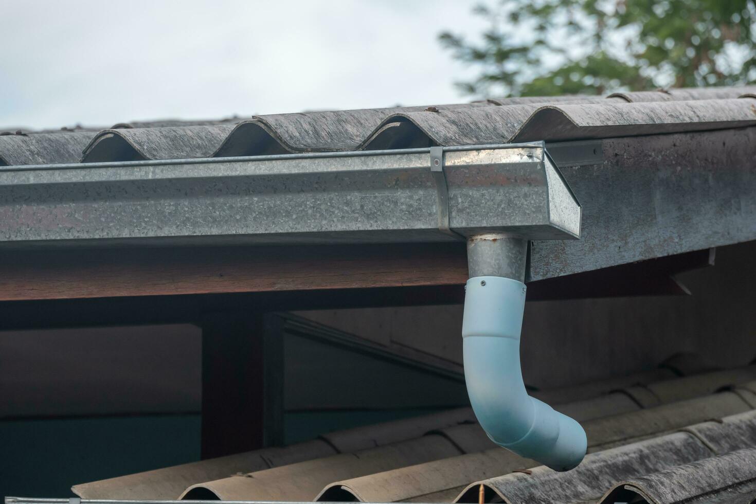 Rain gutter made of zinc photo