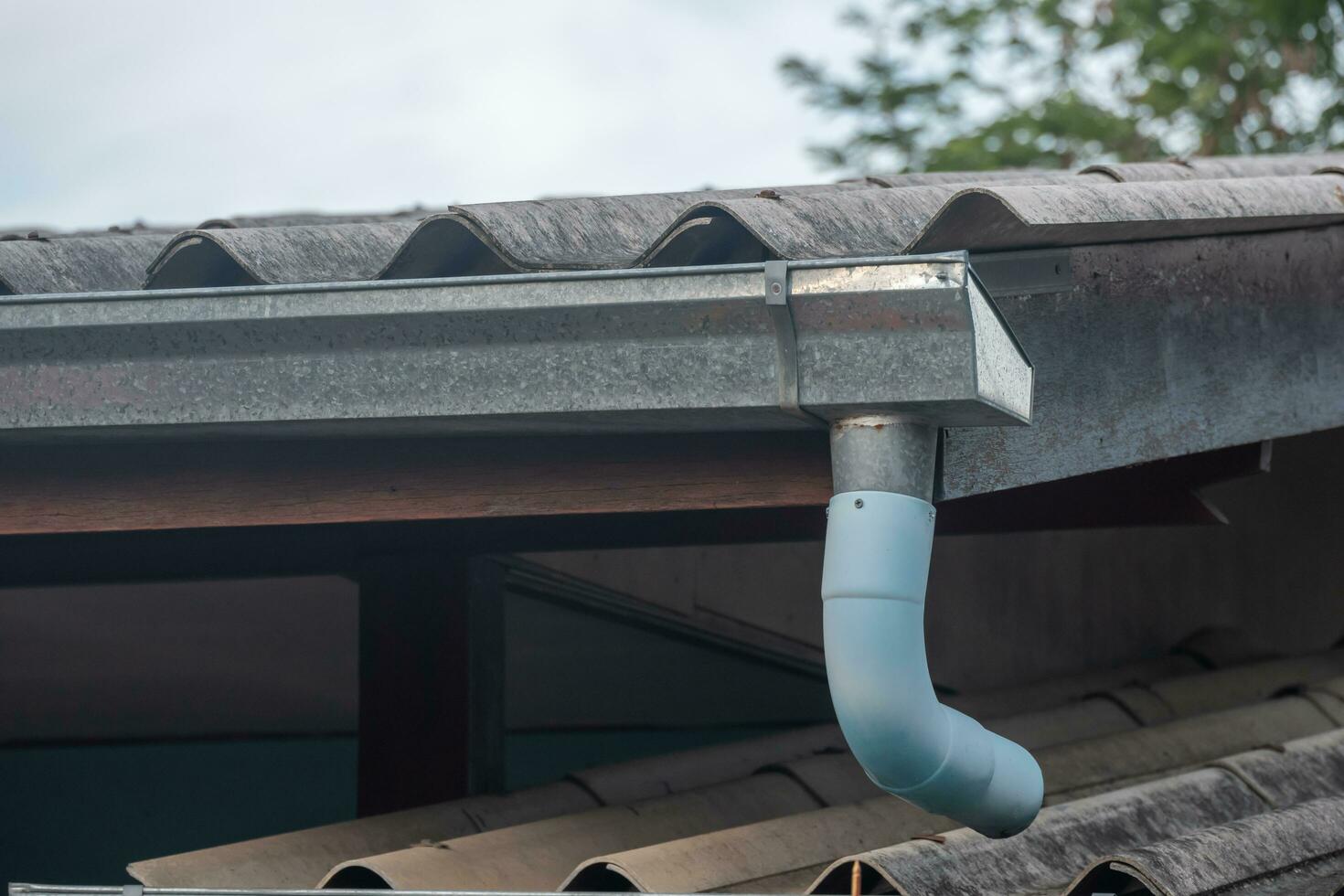 Rain gutter made of zinc photo