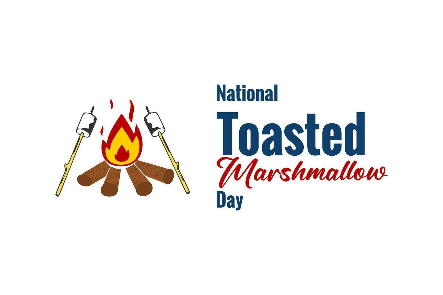 national toasted marshmallow day vector