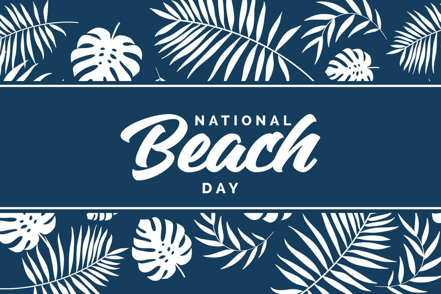 national beach day background template Holiday concept vector