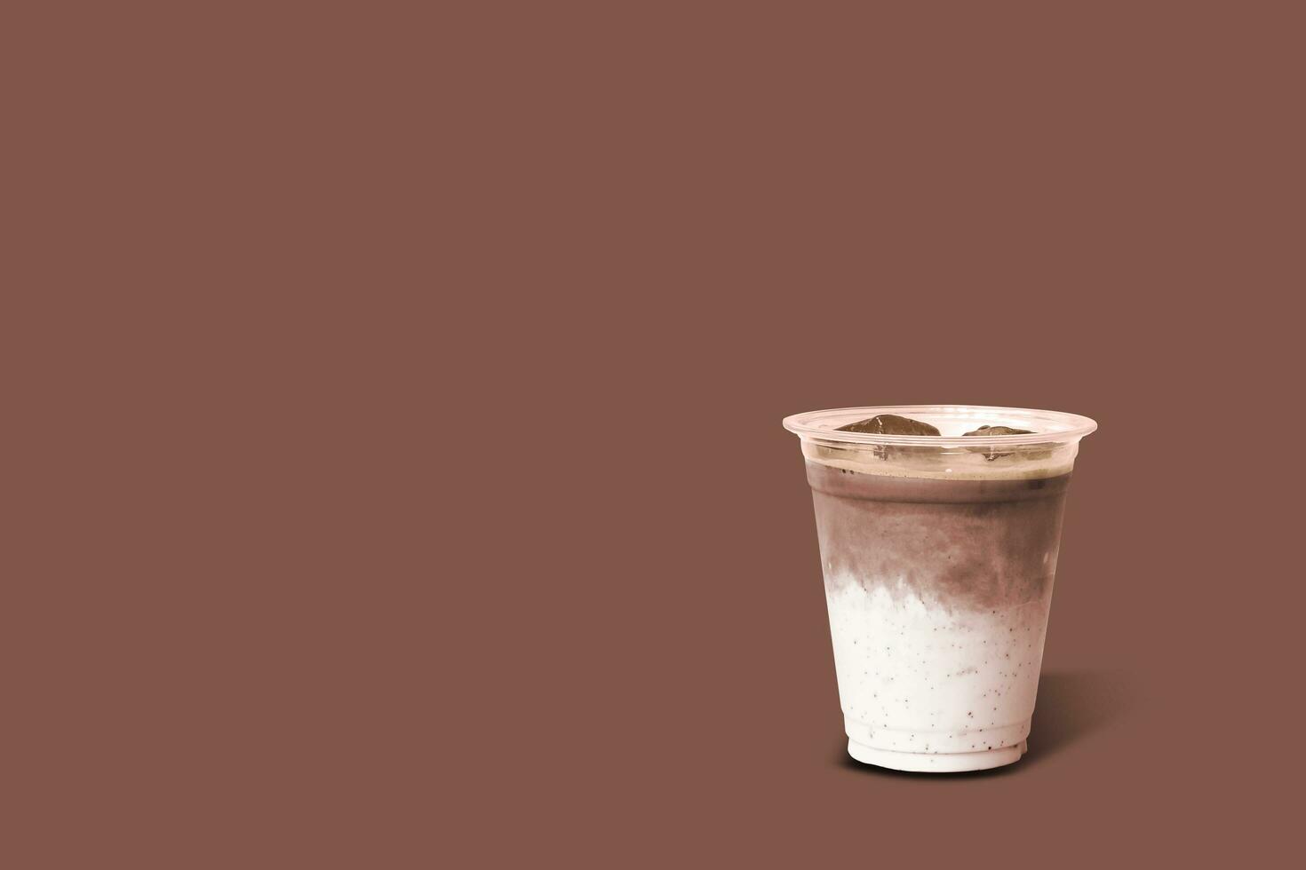 ice cocoa Fresh Milk in Take away cup photo