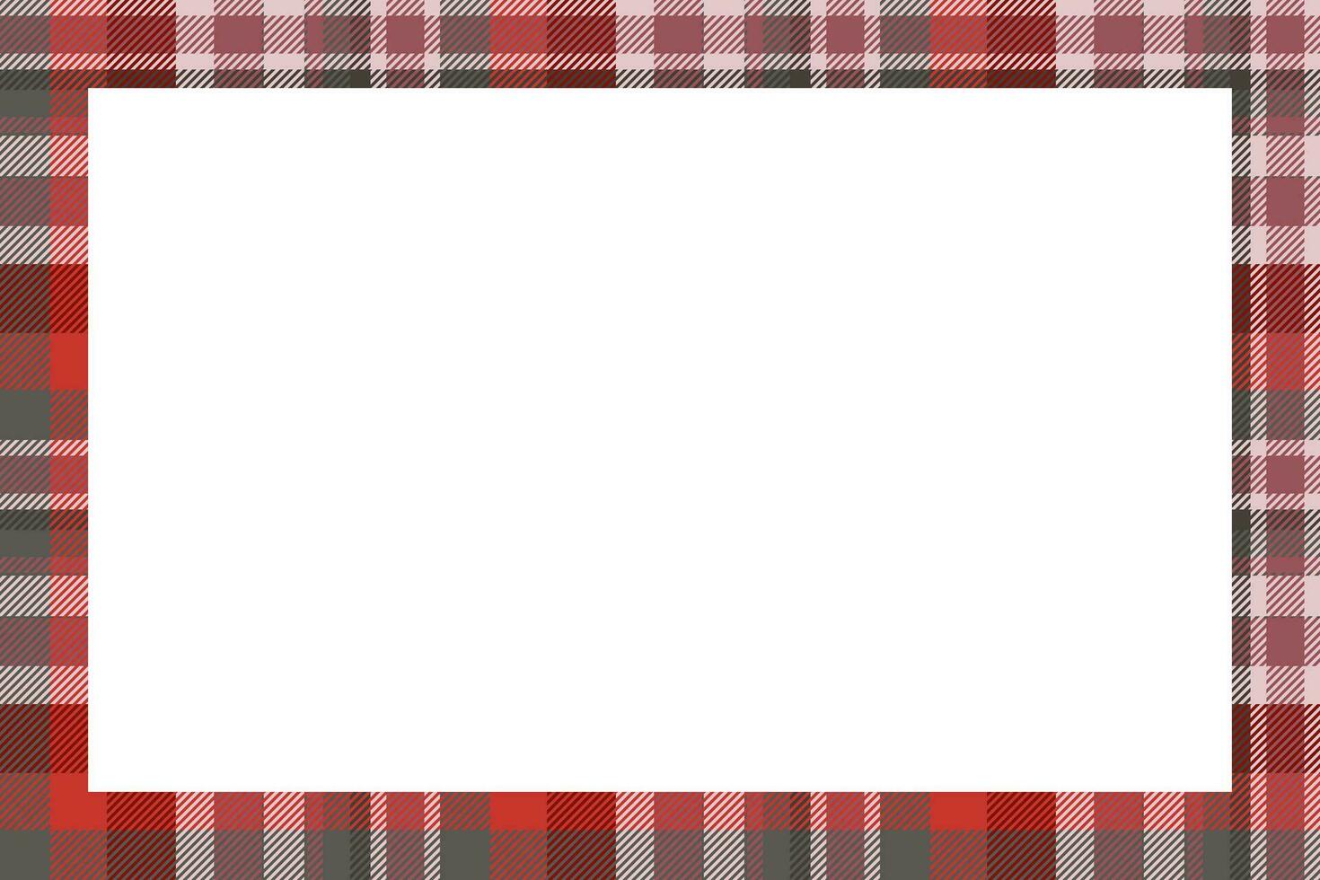 Vintage frame vector. Scottish border pattern retro style. Tartan plaid ornament. vector