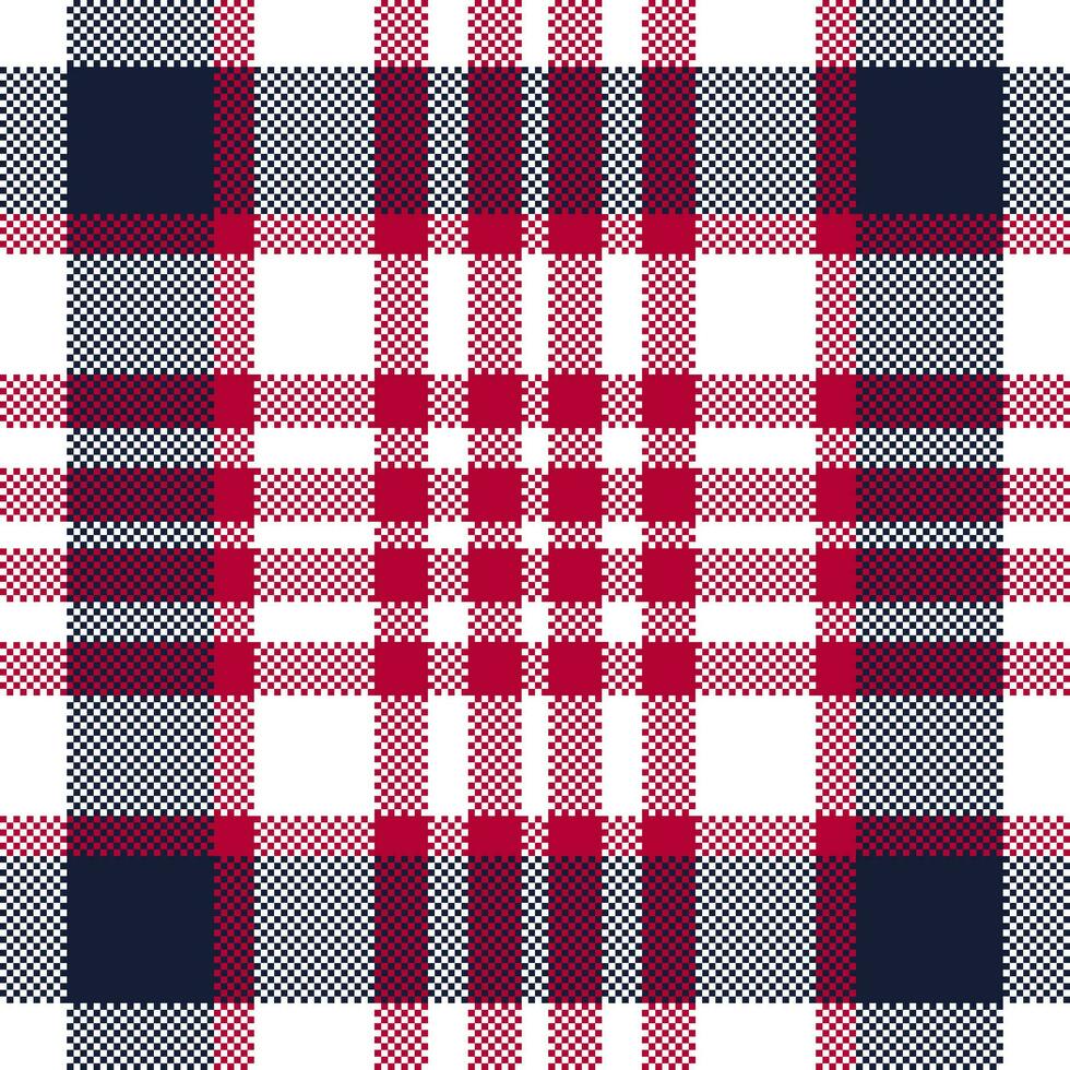 Pixel background vector design. Modern seamless pattern plaid. Square texture fabric. Tartan scottish textile. Beauty color madras ornament.