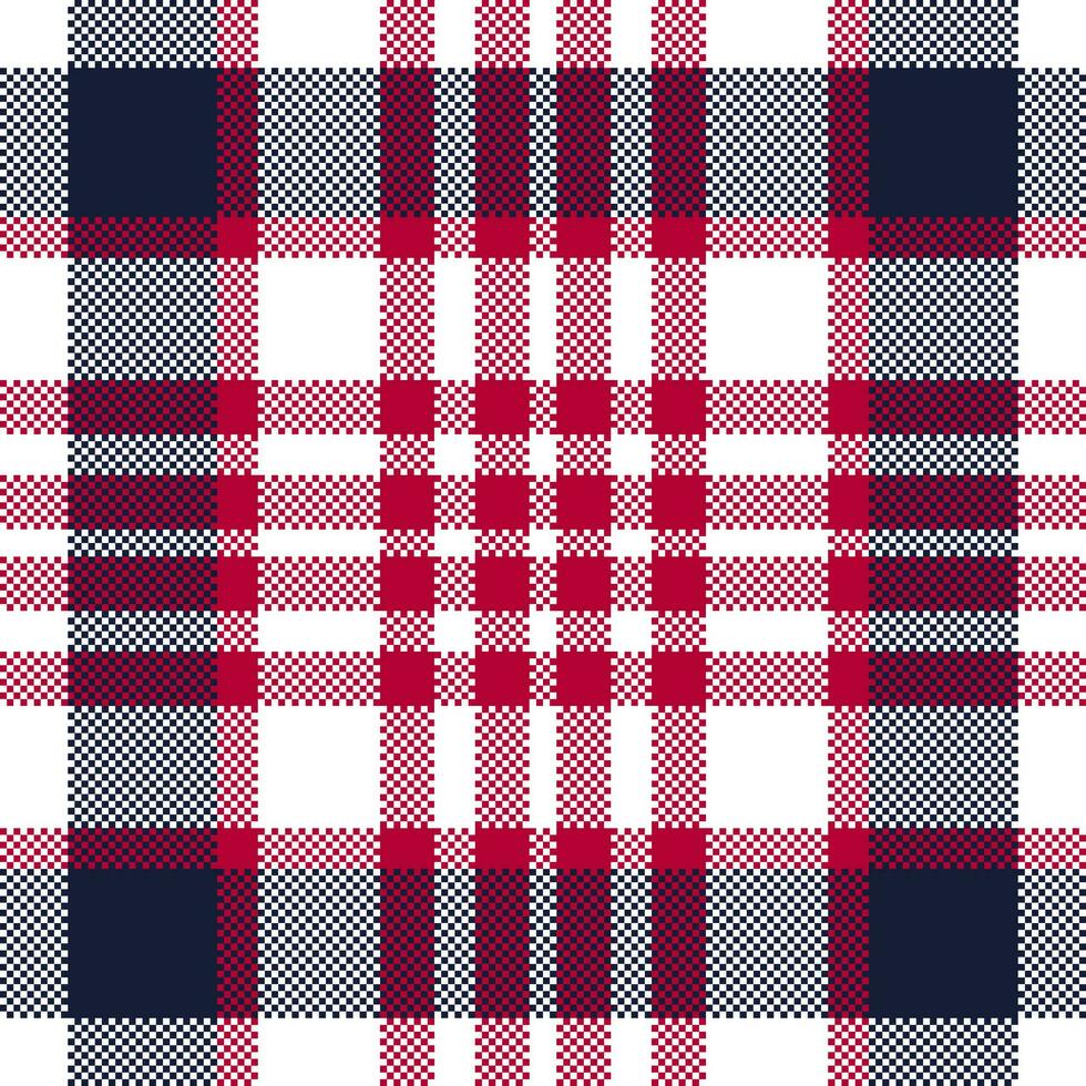 Pixel background vector design. Modern seamless pattern plaid. Square texture fabric. Tartan scottish textile. Beauty color madras ornament.