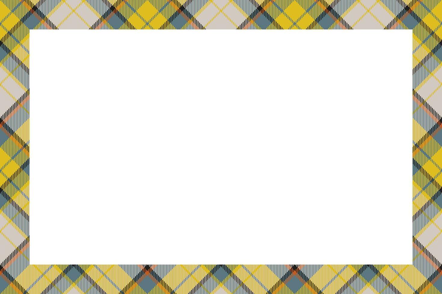 Vintage frame vector. Scottish border pattern retro style. Tartan plaid ornament. vector