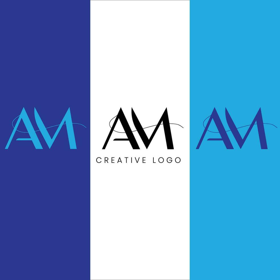 AM initial letter logo design vector