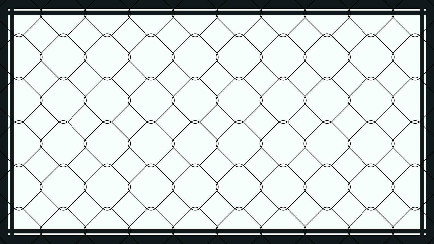 Wire mesh design illustration, like fence with black frame isolated on white background. Can be used for decoration or backdrop vector