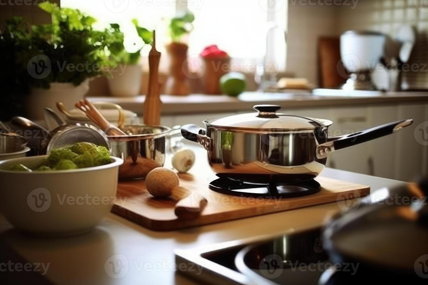 stock photo of inside kitchen close up AI Generated