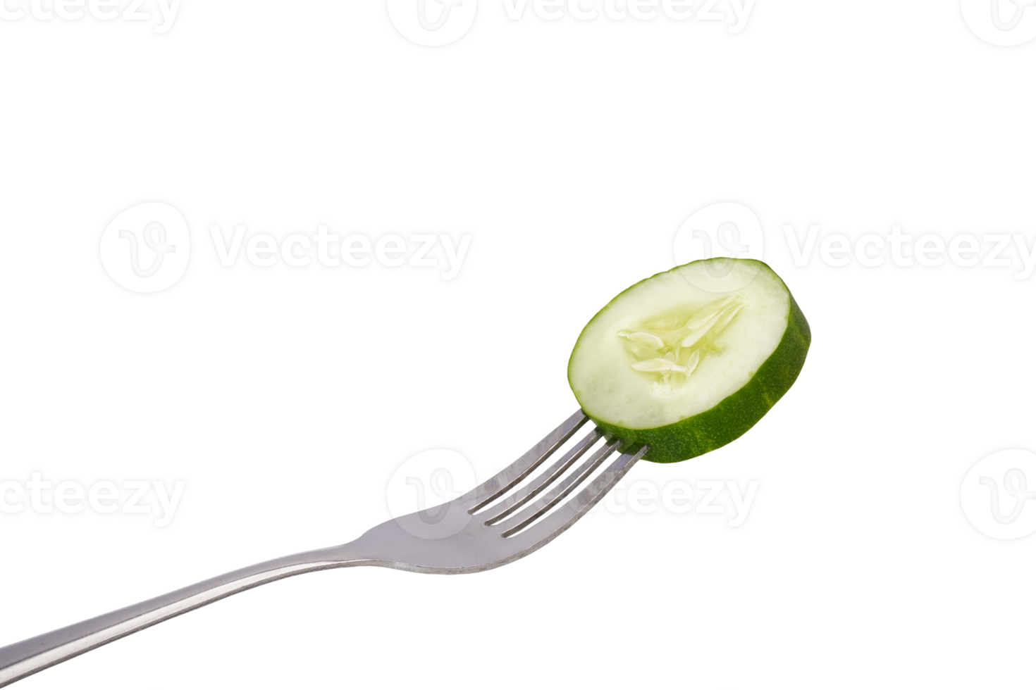 Cucumber Cutout Skewered Fork png
