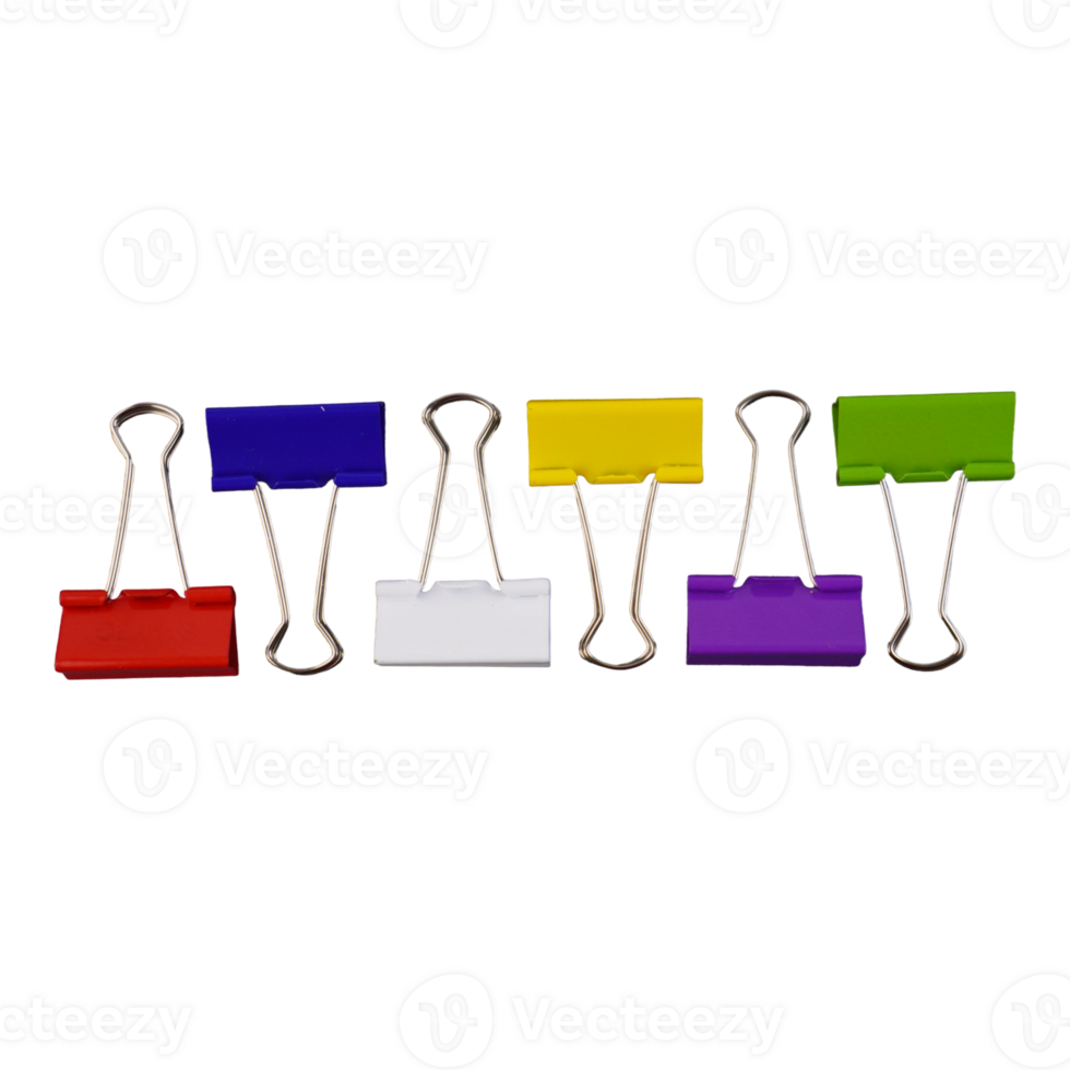 Colorful Binder Clip Cutout Metal Stationary png