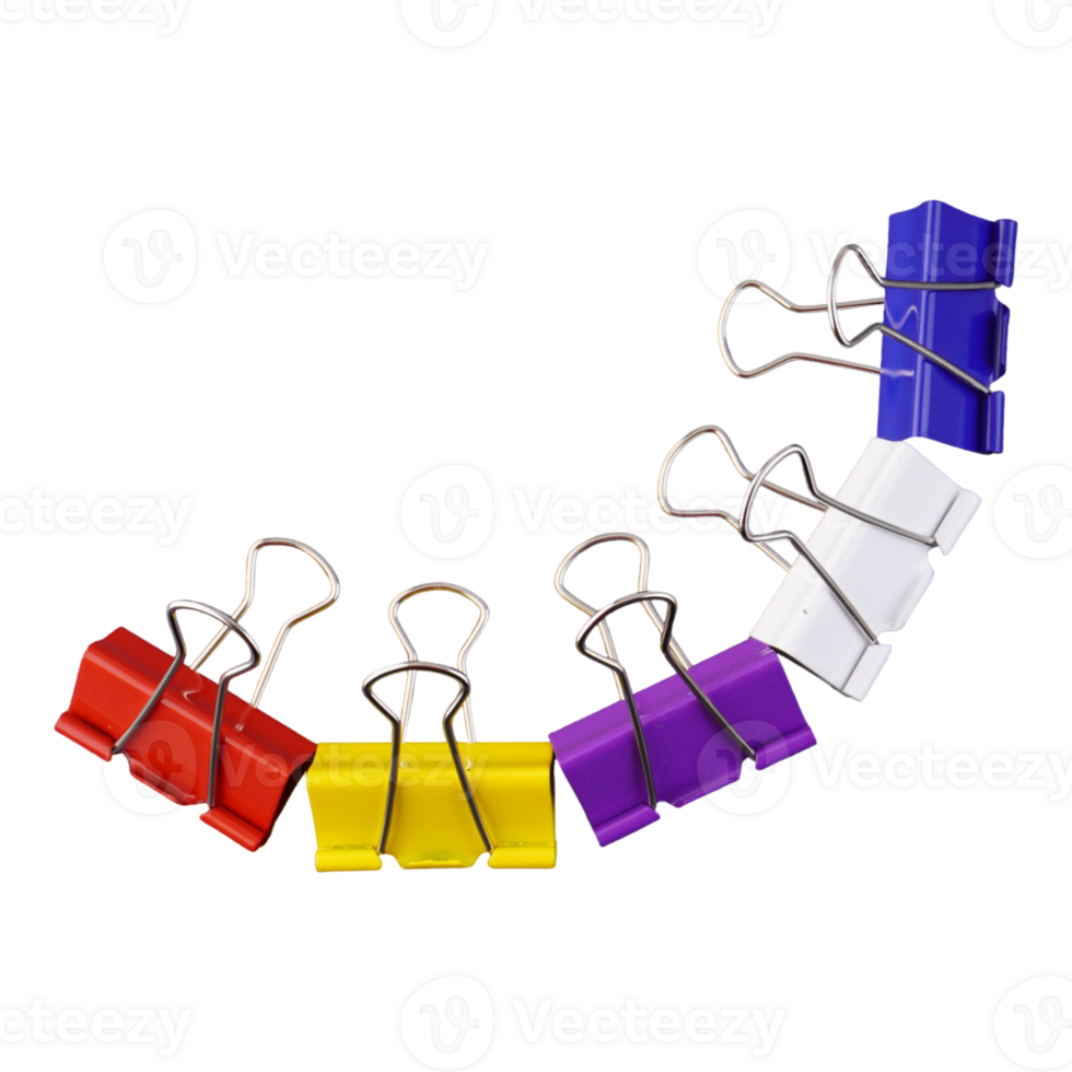 Colorful Binder Clip Cutout Metal Stationary png