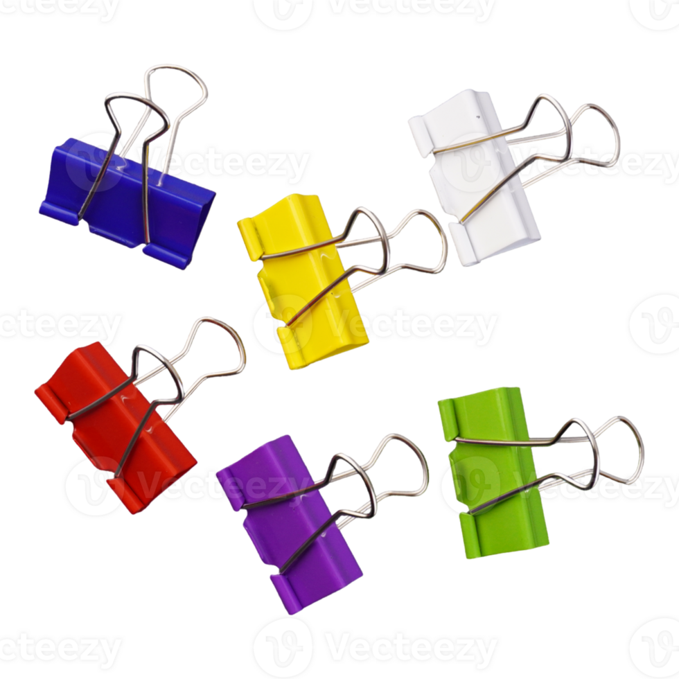 Colorful Binder Clip Cutout Metal Stationary 26543577 PNG