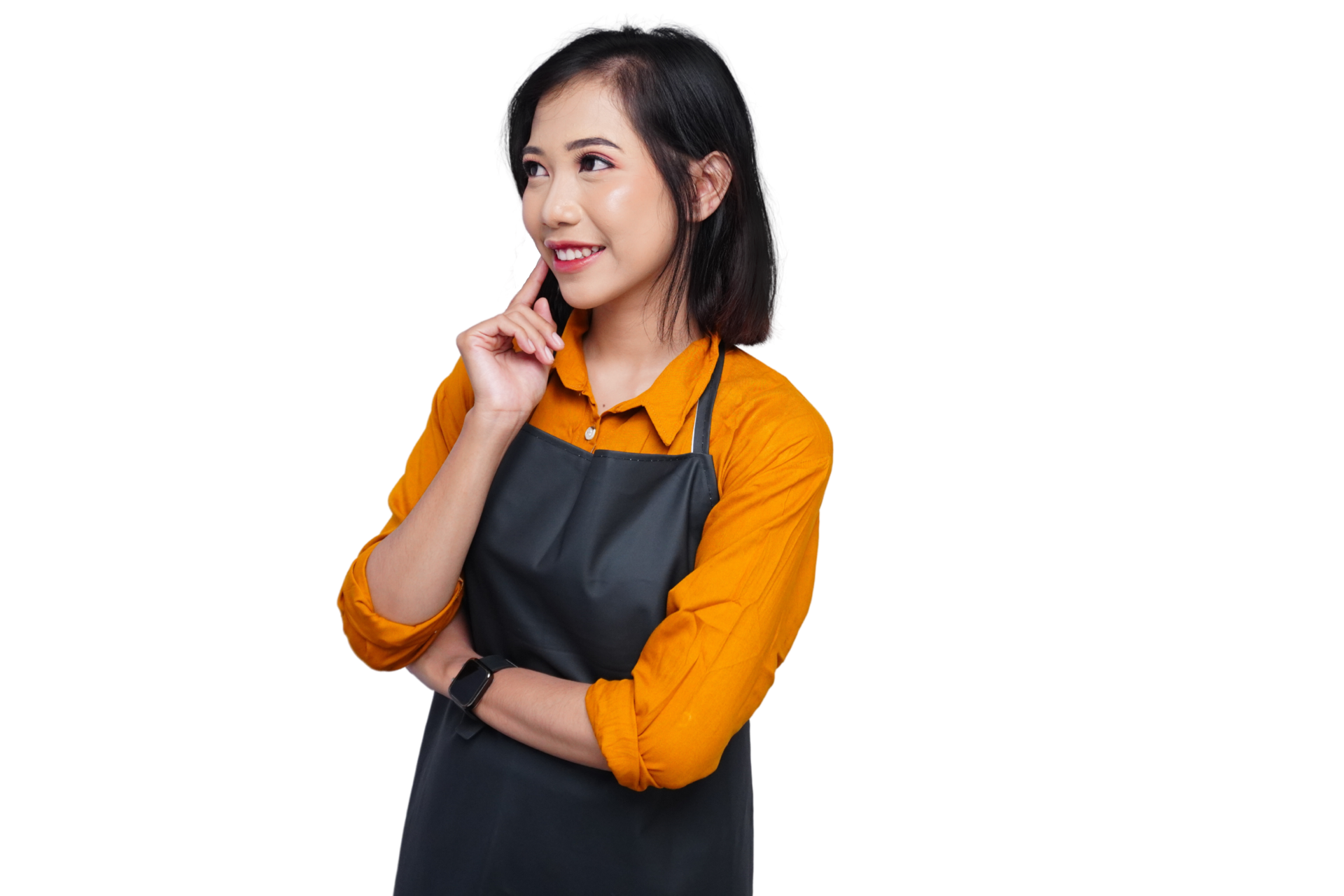 Asian woman thinking something 26543582 PNG