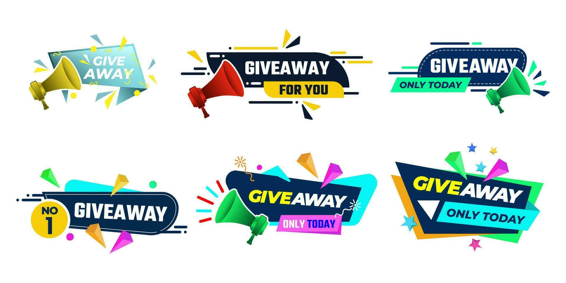 giveaway design element. for reward your participant design with modern concept vector