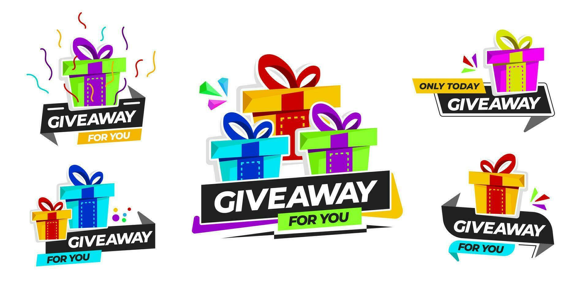 Giveaway Design Set Element. Element design template for your business vector