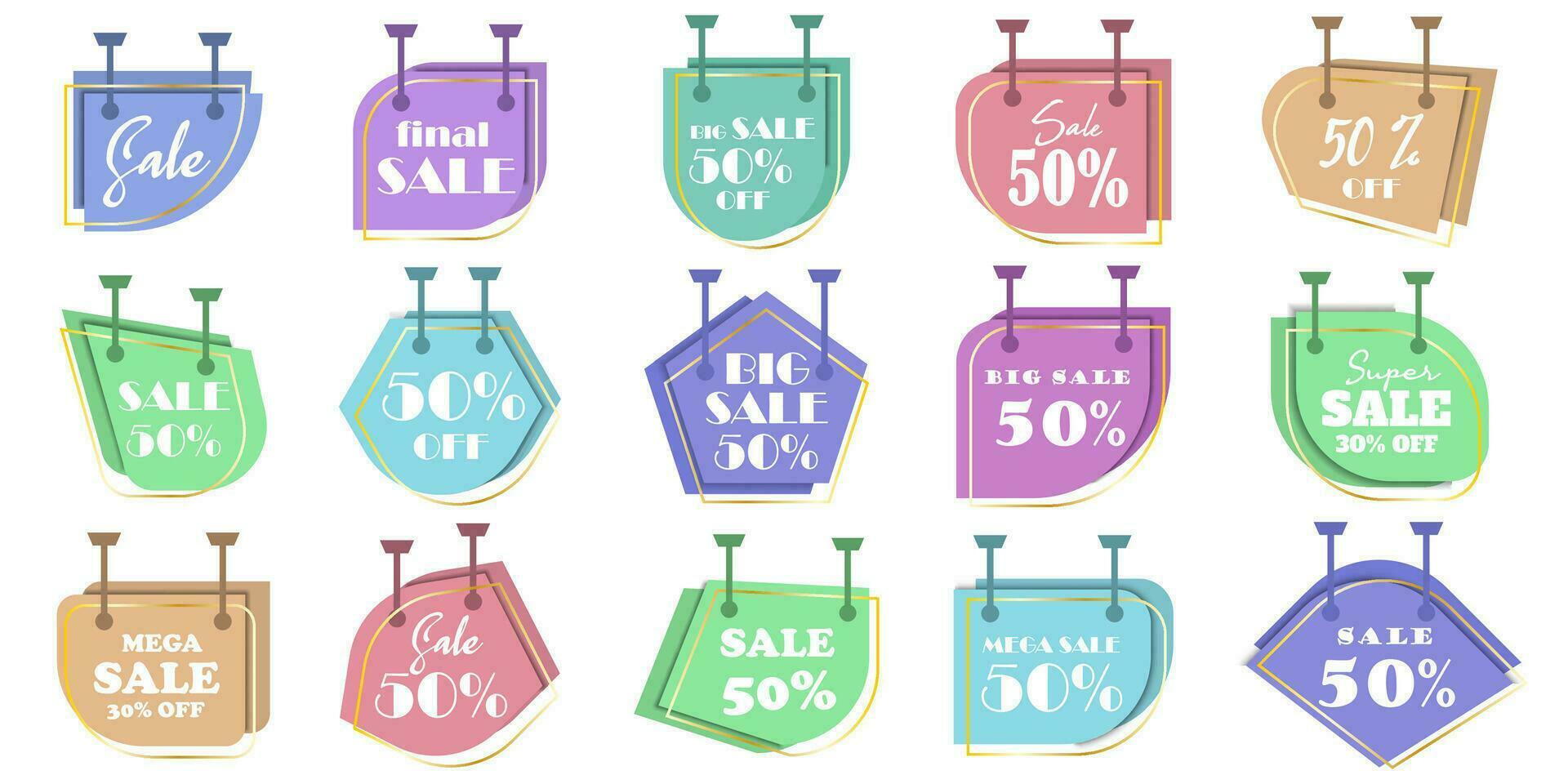 Set of Sale Elements badges. Template banner shopping badges, Sale tags and labels With Luxury concept Design vector