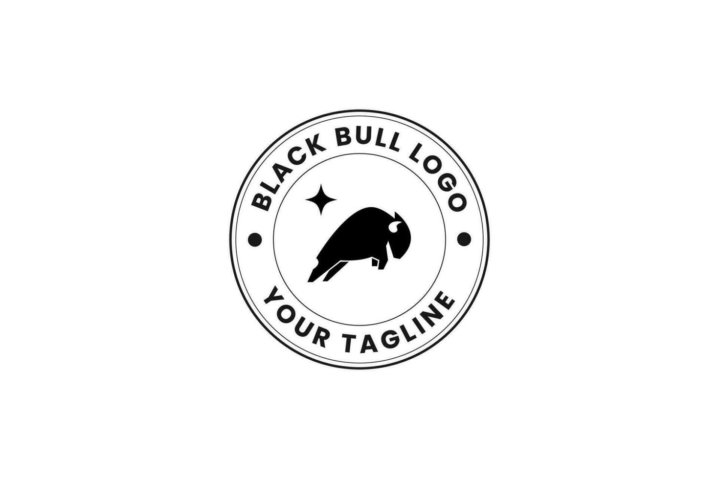 negro toro logo vector icono ilustración