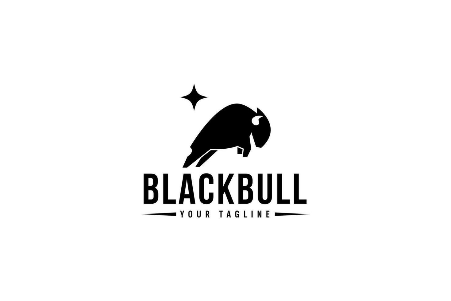 black bull logo vector icon illustration