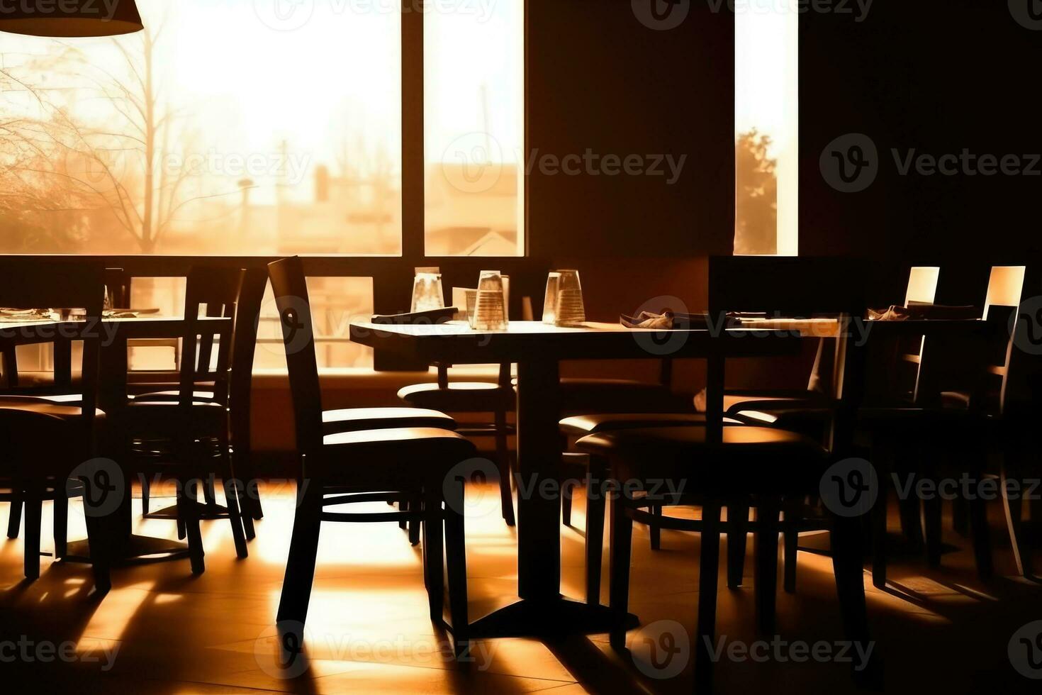 empty inside restaurant Food Photography AI Generated photo