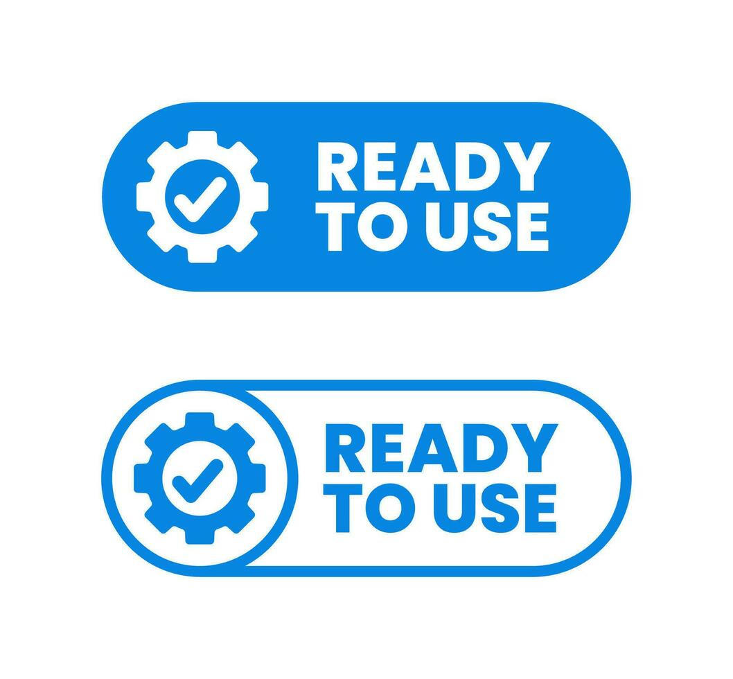 Ready to use vector icon. Blue color with gear and checklist. Vector Illustration