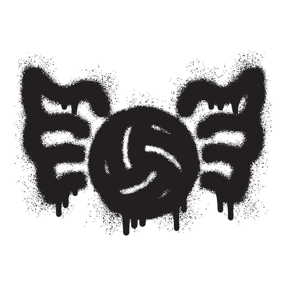 Volleyball ball and wings with black spray paint vector