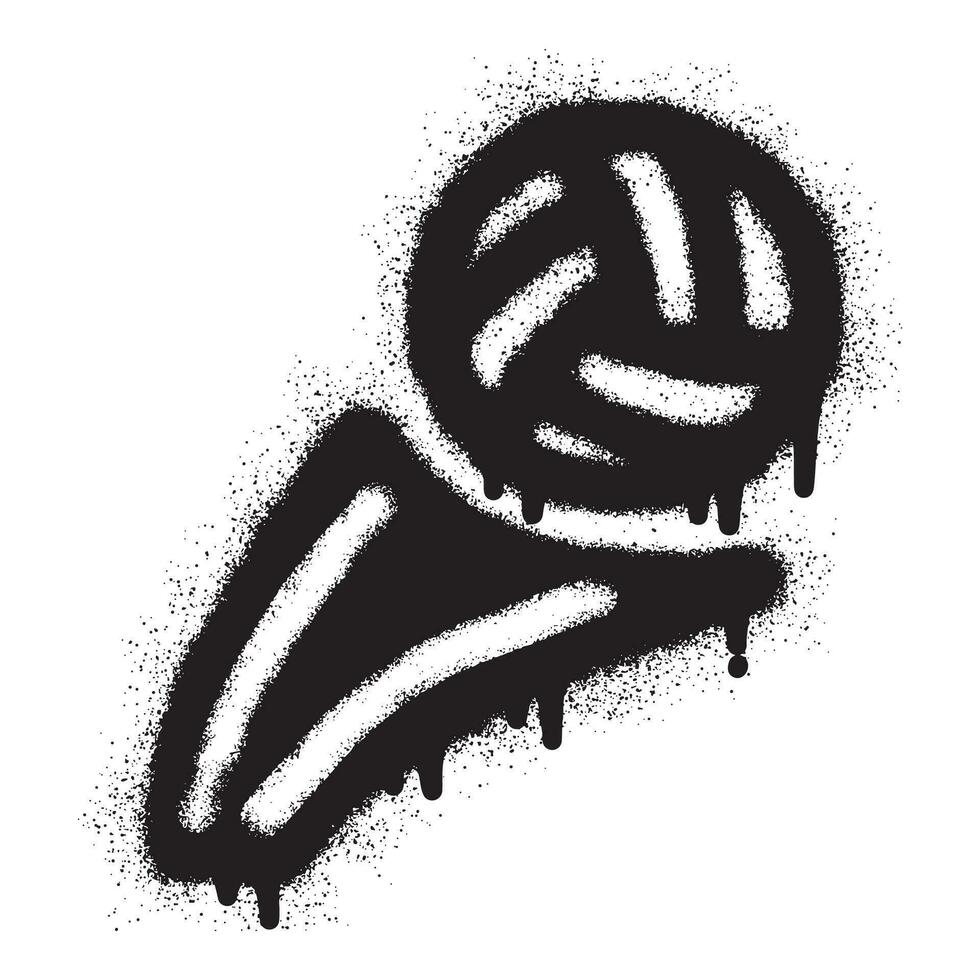 Volleyball ball move with black spray paint vector
