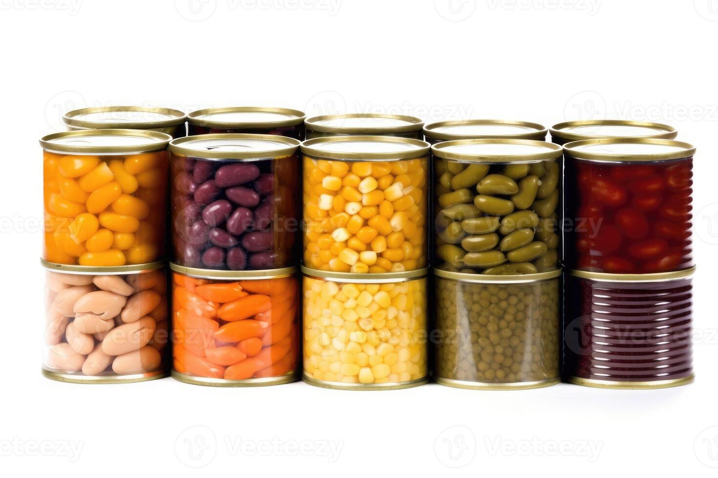 canned vegetables white white isolated background Food Photography photo