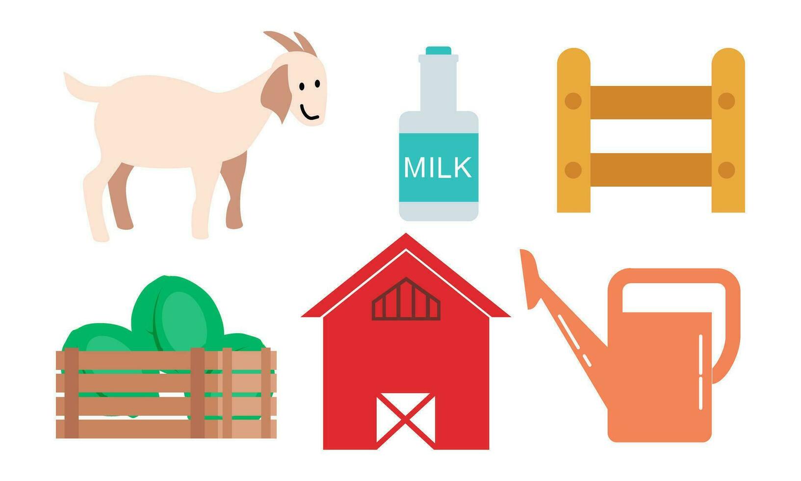 Set of farm house and nature elements logo vector