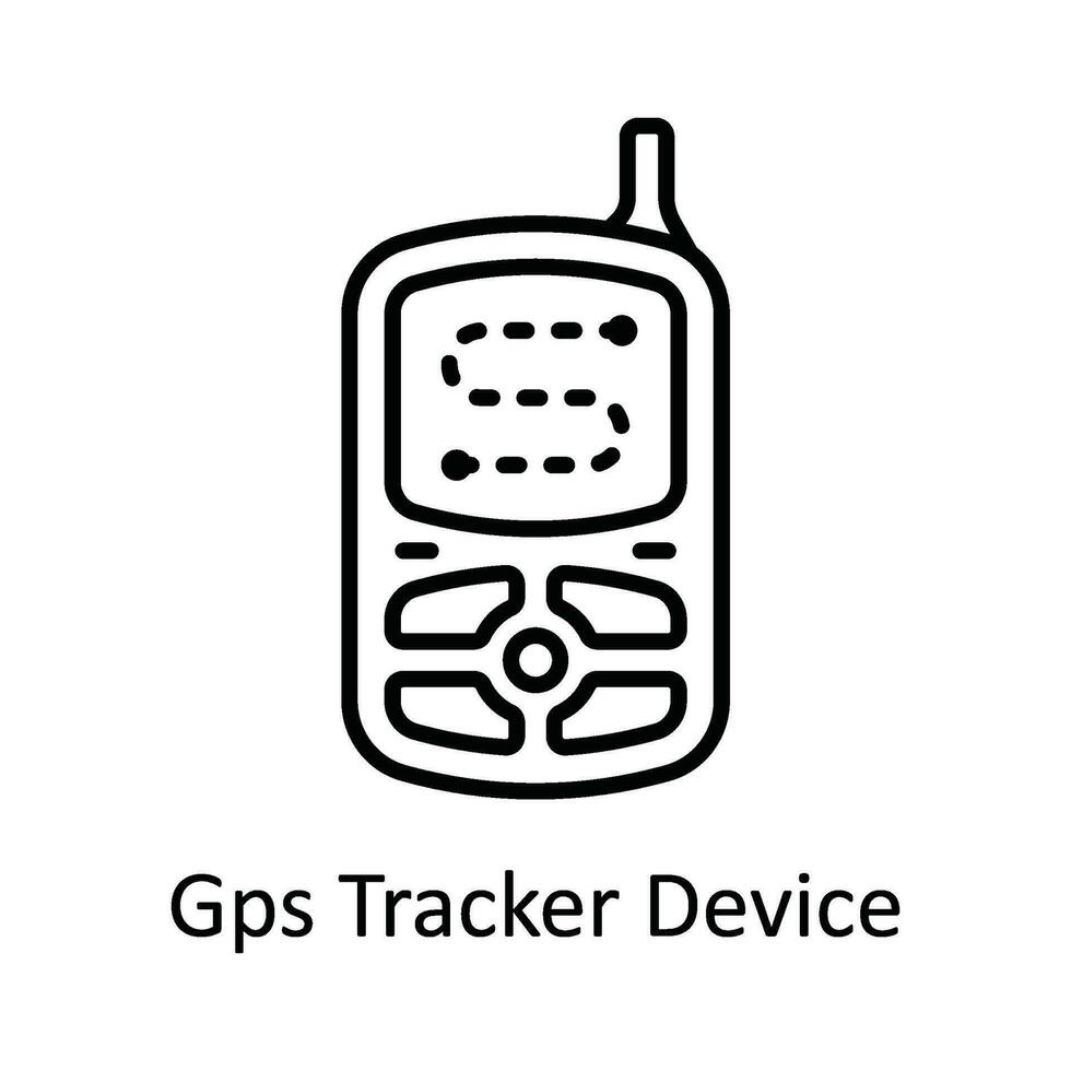 Gps Tracker Device Vector  outline Icon Design illustration. Map and Navigation Symbol on White background EPS 10 File