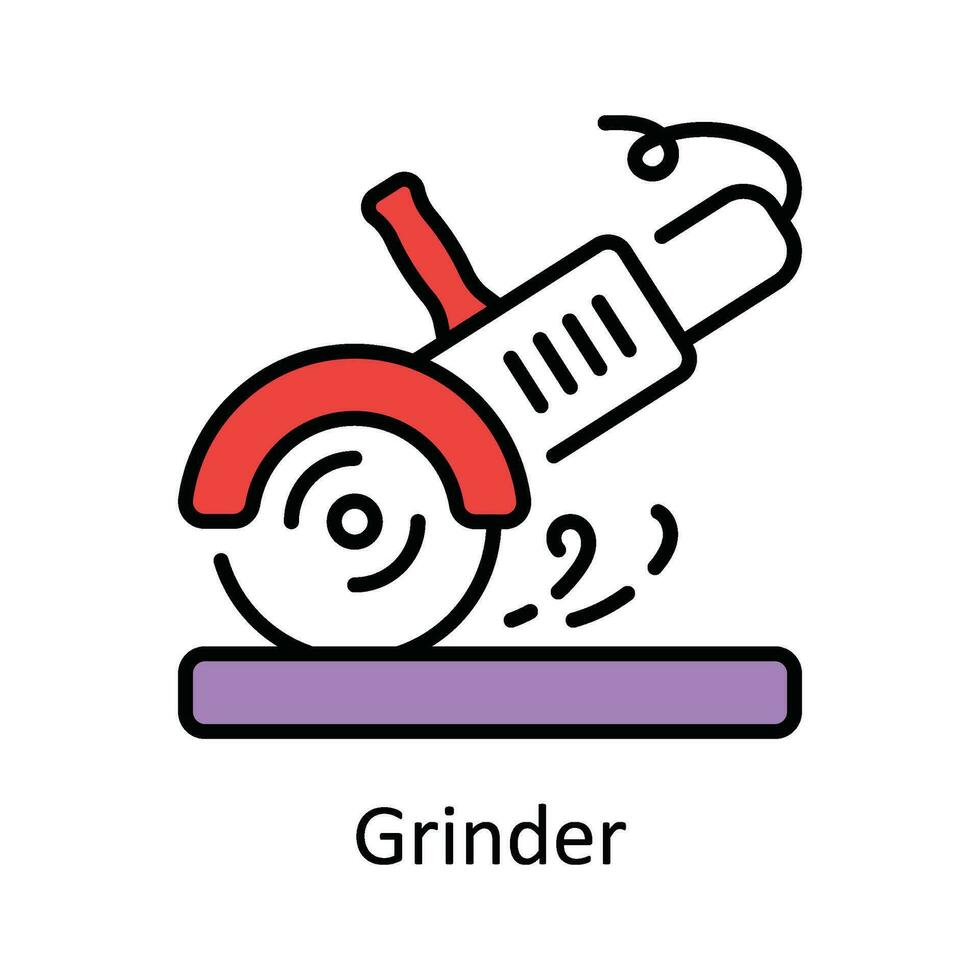 Grinder Vector Fill outline Icon Design illustration. Home Repair And Maintenance Symbol on White background EPS 10 File