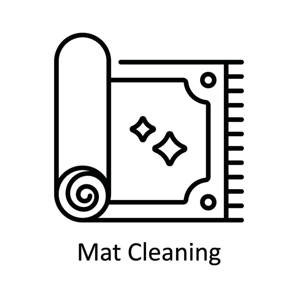 Mat Cleaning Vector  outline Icon Design illustration. Home Repair And Maintenance Symbol on White background EPS 10 File