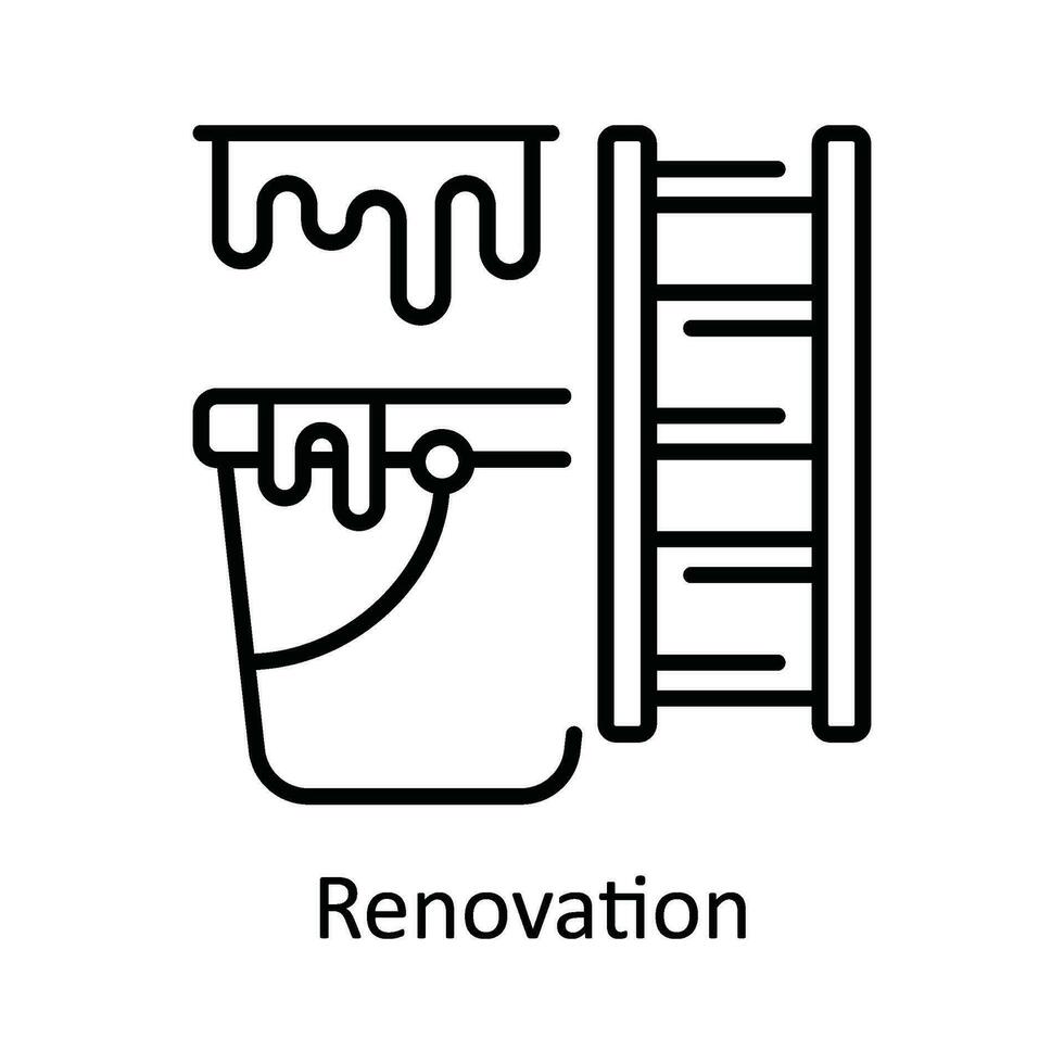 Renovation Vector  outline Icon Design illustration. Home Repair And Maintenance Symbol on White background EPS 10 File