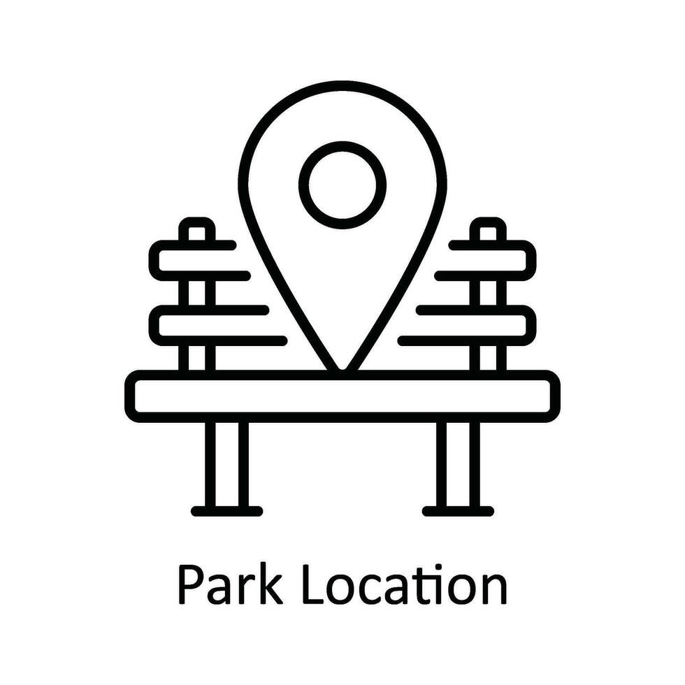 Park Location Vector  outline Icon Design illustration. Map and Navigation Symbol on White background EPS 10 File