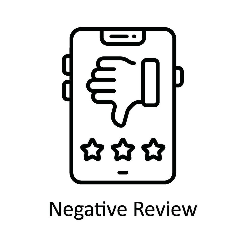 Negative Review Vector   outline Icon Design illustration. Online streaming Symbol on White background EPS 10 File