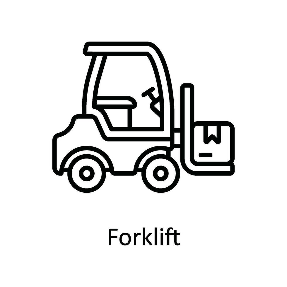 Forklift Vector  outline Icon Design illustration. Smart Industries Symbol on White background EPS 10 File