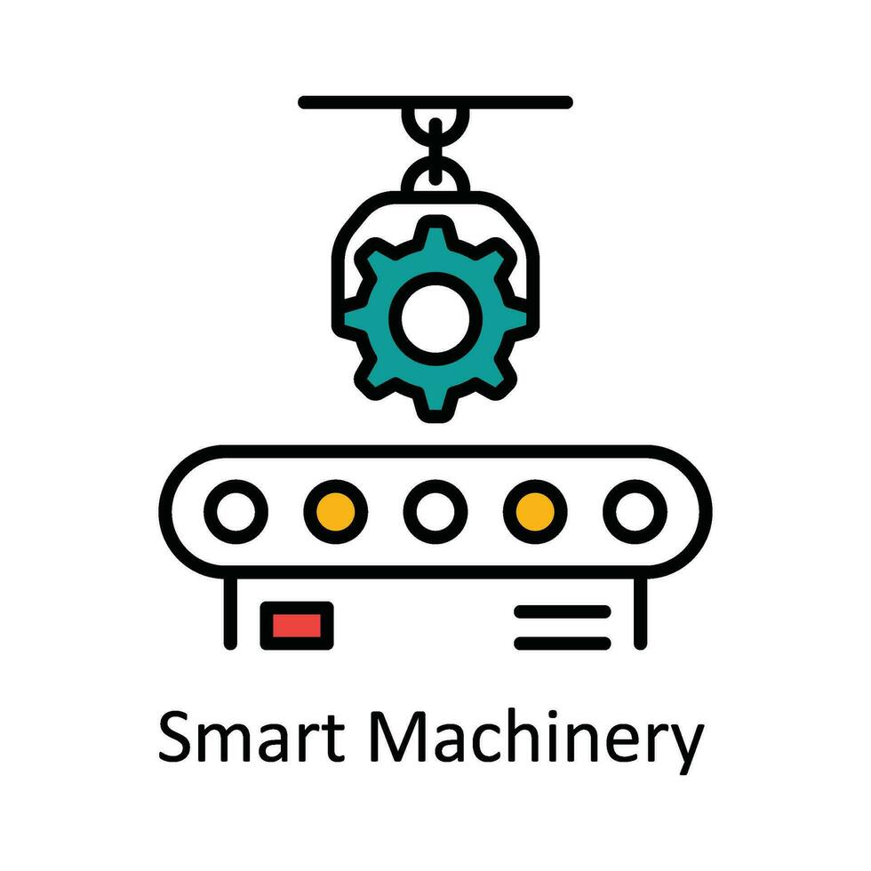 inteligente maquinaria vector llenar contorno icono diseño ilustración. inteligente industrias símbolo en blanco antecedentes eps 10 archivo