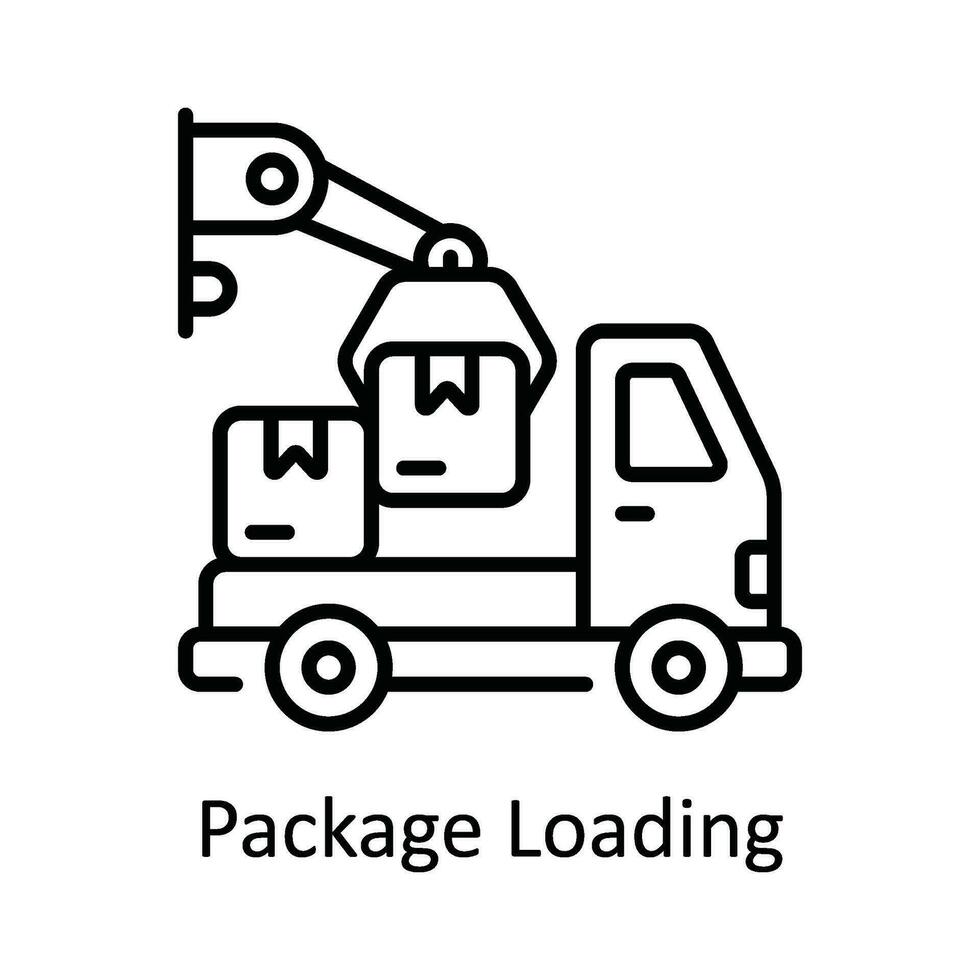 paquete cargando vector contorno icono diseño ilustración. inteligente industrias símbolo en blanco antecedentes eps 10 archivo