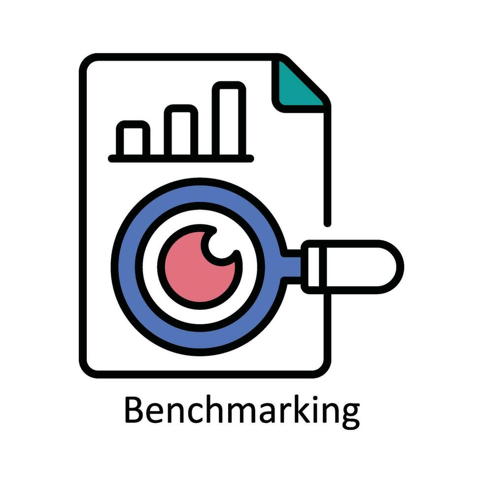 Benchmarking Vector Fill outline Icon Design illustration. Product Management Symbol on White background EPS 10 File
