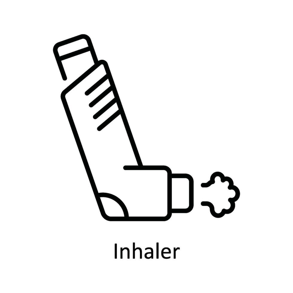 inhalador vector contorno icono diseño ilustración. farmacia símbolo en blanco antecedentes eps 10 archivo