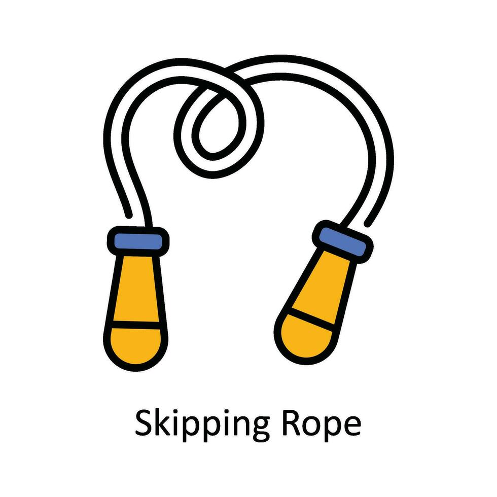 Skipping Rope Vector Fill outline Icon Design illustration. Travel and Hotel Symbol on White background EPS 10 File