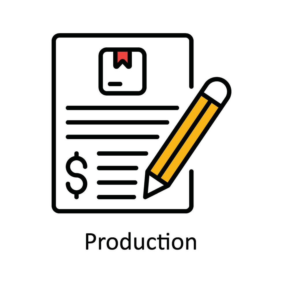 Production Vector Fill outline Icon Design illustration. Smart Industries Symbol on White background EPS 10 File