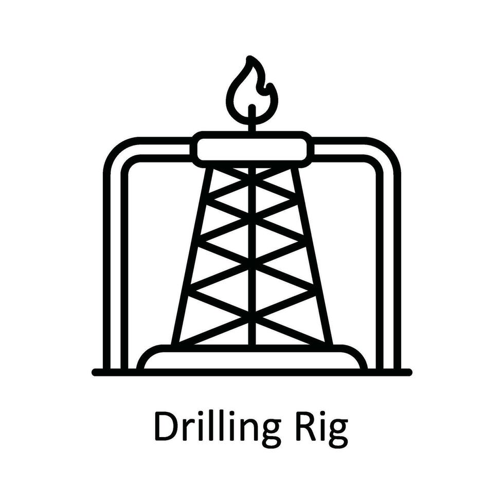 Drilling Rig Vector  outline Icon Design illustration. Smart Industries Symbol on White background EPS 10 File