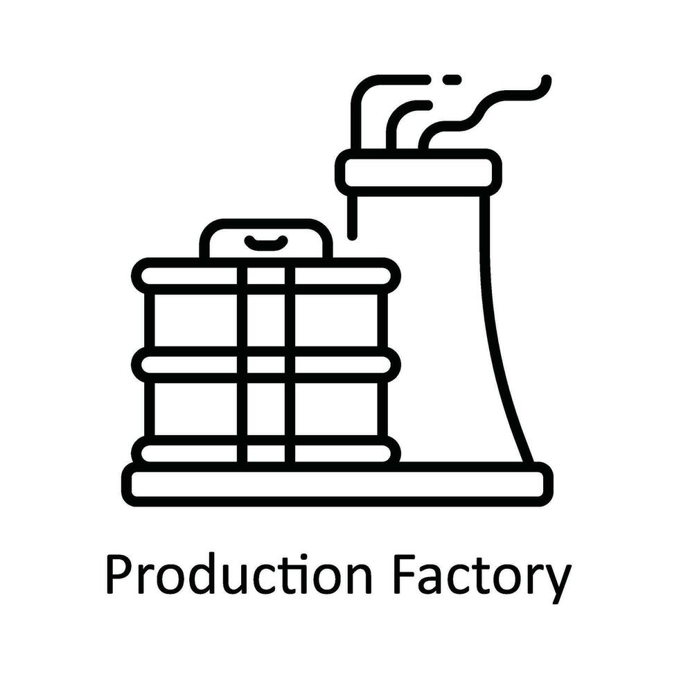 Production Factory Vector  outline Icon Design illustration. Smart Industries Symbol on White background EPS 10 File