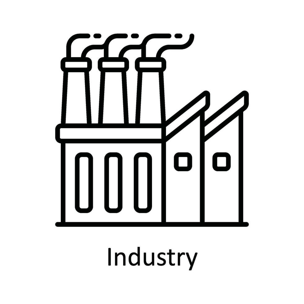 industria vector contorno icono diseño ilustración. inteligente industrias símbolo en blanco antecedentes eps 10 archivo