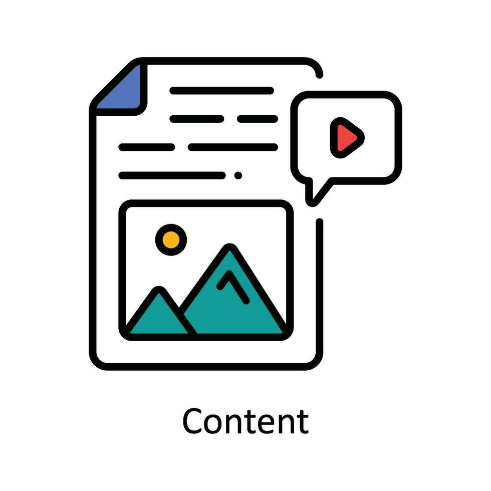 Content Vector Fill outline Icon Design illustration. Product Management Symbol on White background EPS 10 File