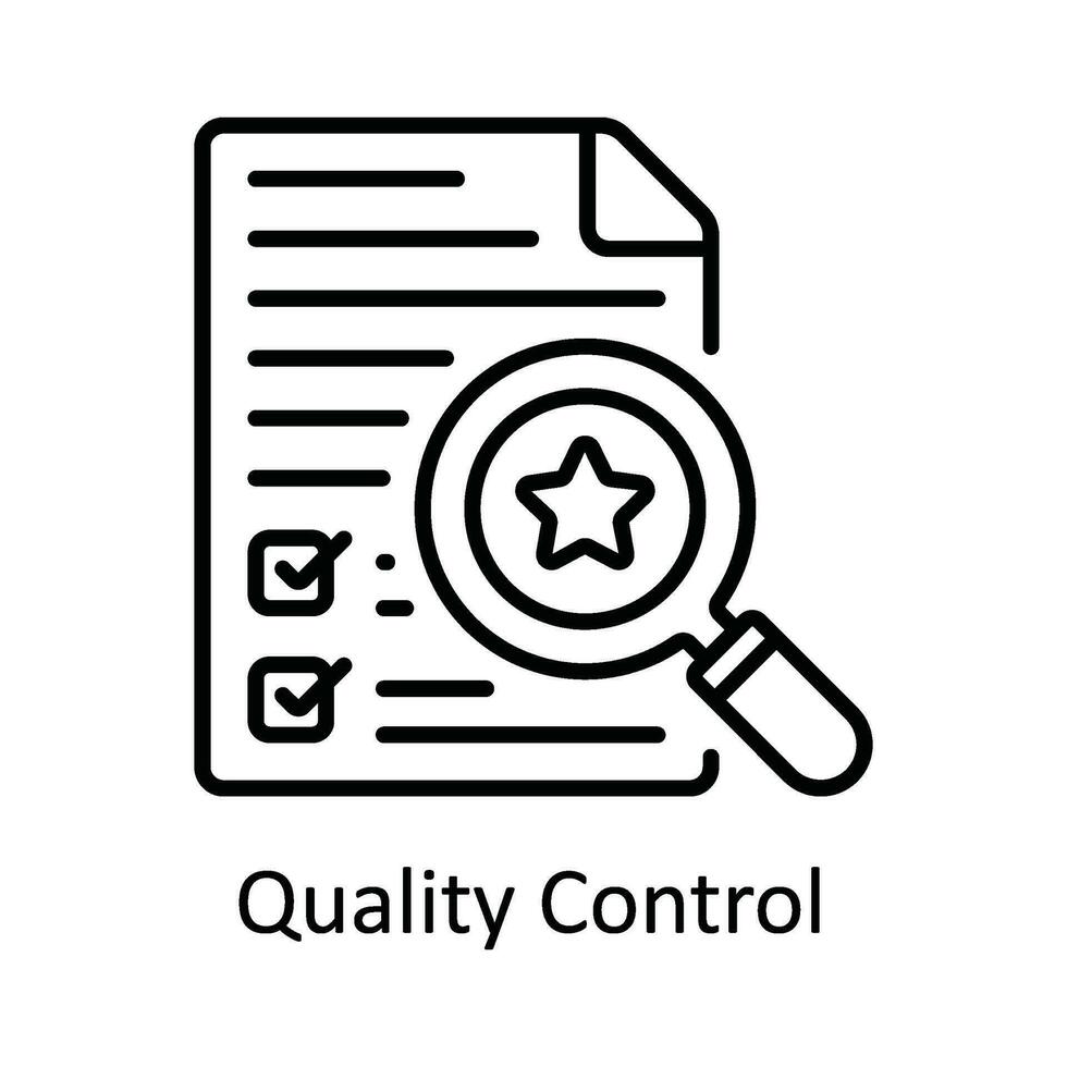 Quality Control Vector  outline Icon Design illustration. Smart Industries Symbol on White background EPS 10 File