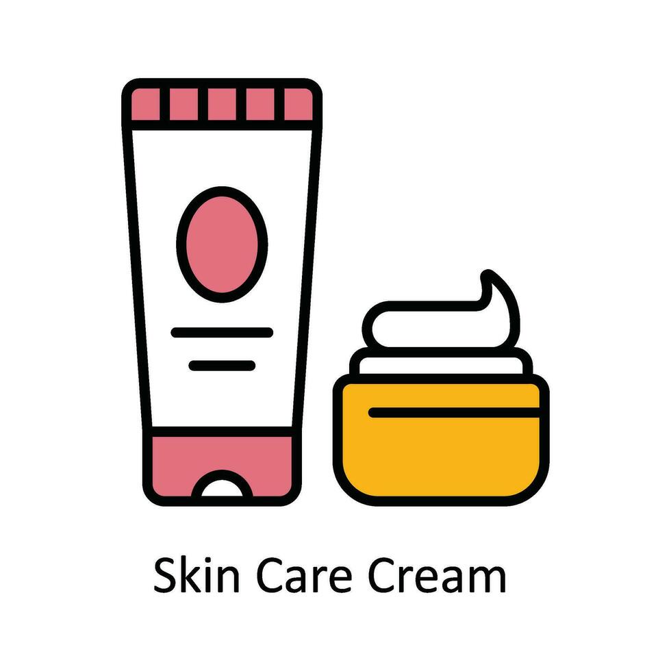 Skin Care Cream Vector Fill outline Icon Design illustration. Pharmacy  Symbol on White background EPS 10 File
